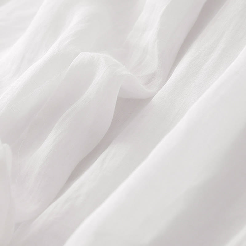 Pantalones anchos de lino y algodón de doble capa con bordado de Buddha Stones para mujer, con bolsillos - image 27