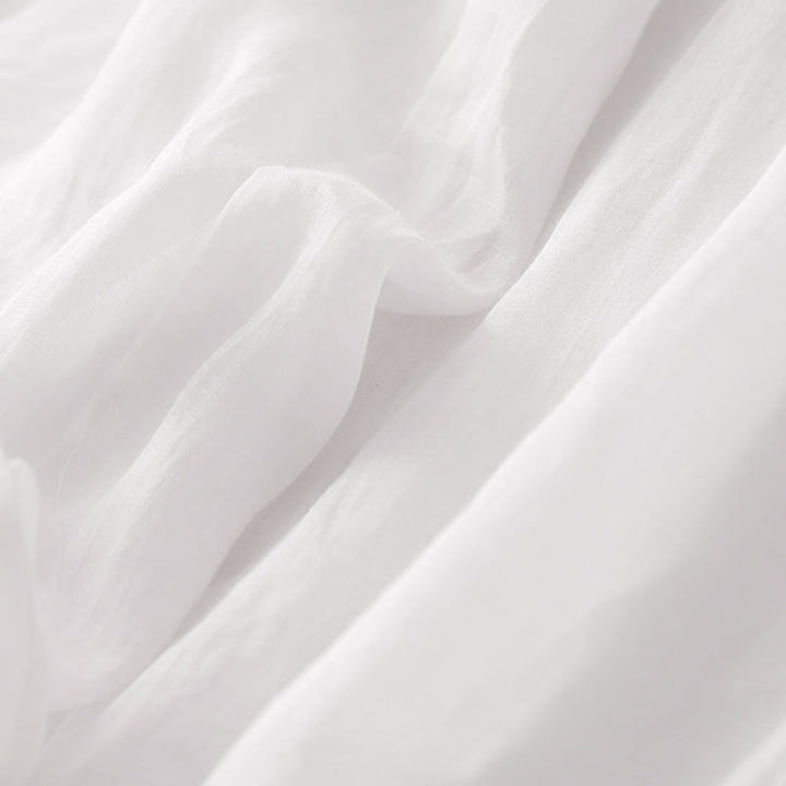 Pantalones anchos de lino y algodón de doble capa con bordado de Buddha Stones para mujer, con bolsillos - image 27