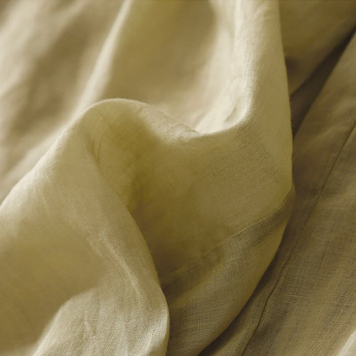 Pantalones anchos de lino y algodón de doble capa con bordado de Buddha Stones para mujer, con bolsillos - image 5