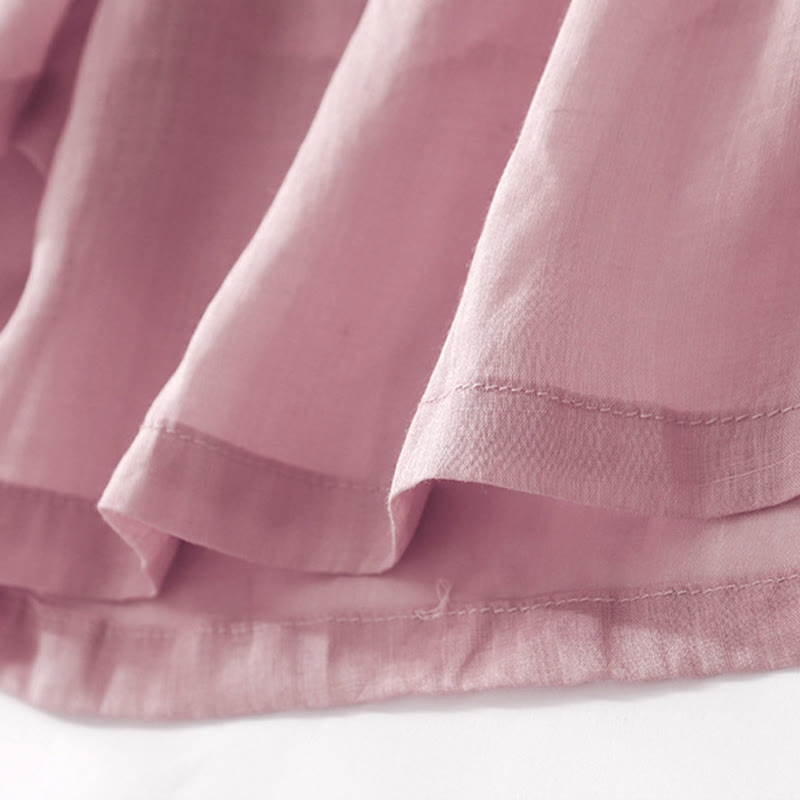 Pantalones anchos de lino y algodón de doble capa con bordado de Buddha Stones para mujer, con bolsillos - image 15