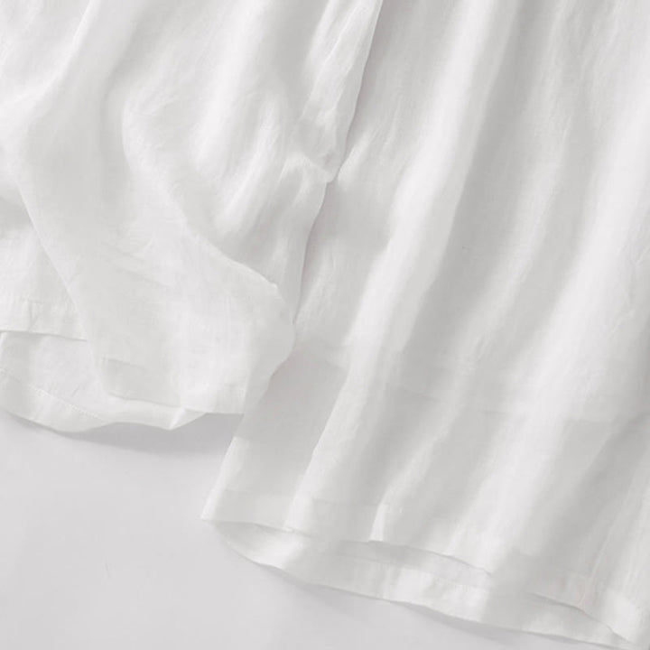 Pantalones anchos de lino y algodón de doble capa con bordado de Buddha Stones para mujer, con bolsillos - image 28