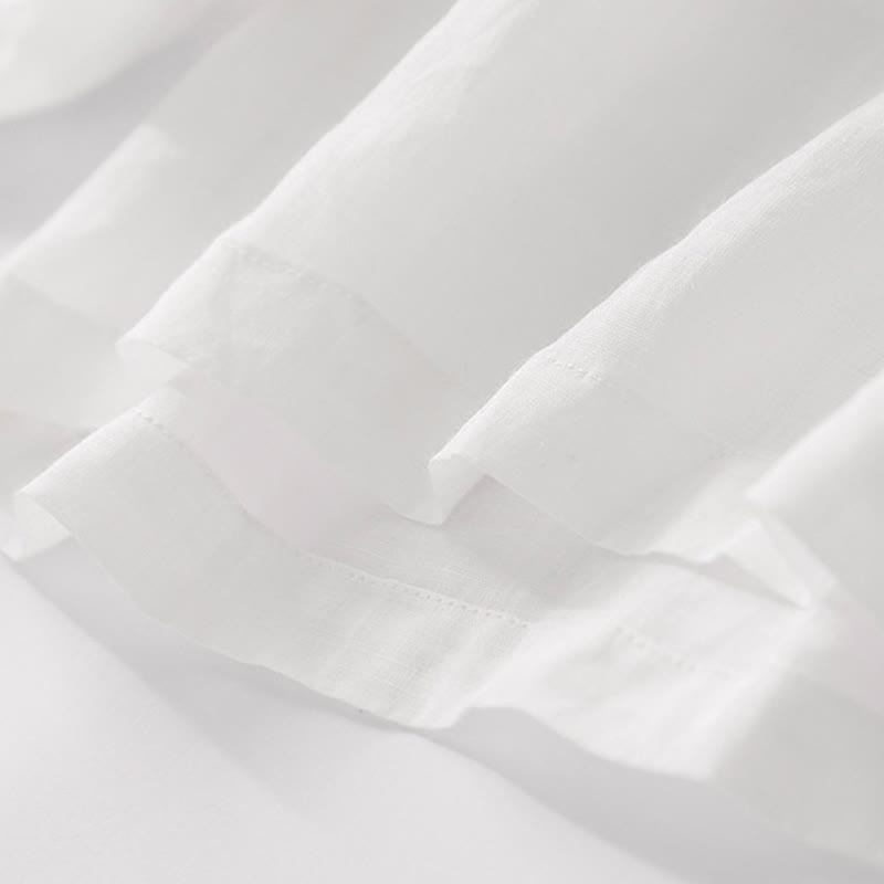 Pantalones anchos de lino y algodón de doble capa con bordado de Buddha Stones para mujer, con bolsillos - image 29