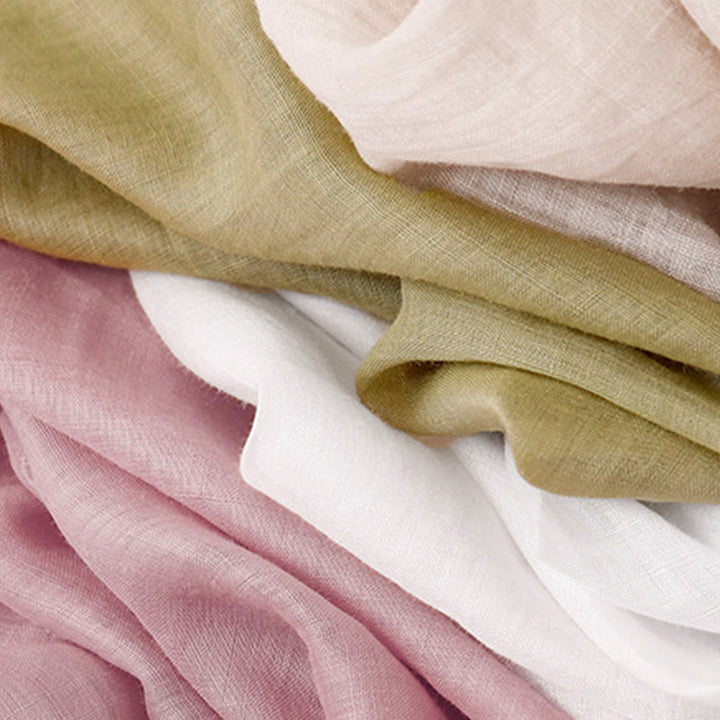 Pantalones anchos de lino y algodón de doble capa con bordado de Buddha Stones para mujer, con bolsillos - image 33