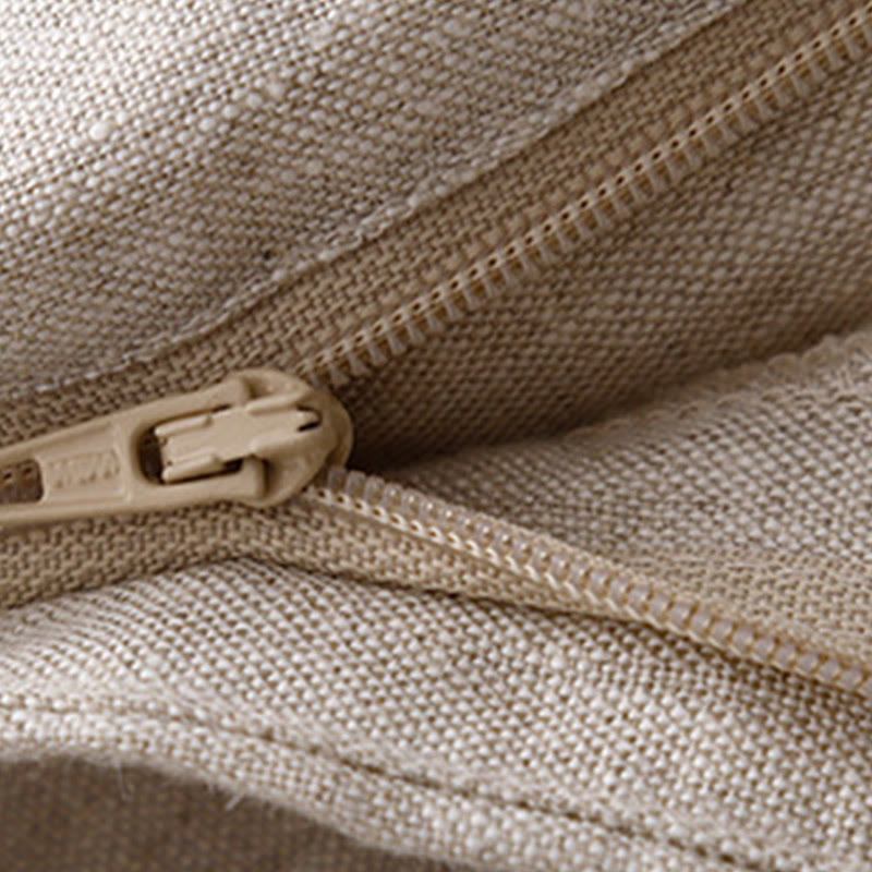 Pantalones anchos de lino con diseño sencillo e informal de verano para mujer con bolsillos con cremallera de Buddha Stones - image 48