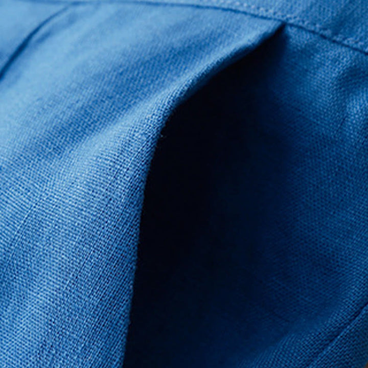 Pantalones anchos de lino con diseño sencillo e informal de verano para mujer con bolsillos con cremallera de Buddha Stones - image 19