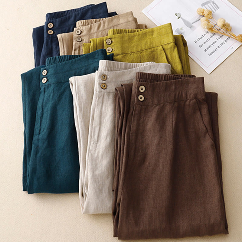 Pantalones de mujer de pierna ancha con bolsillos, diseño sencillo y cremallera, estilo casual de verano, con estampado de Buddha Stones. - image 66