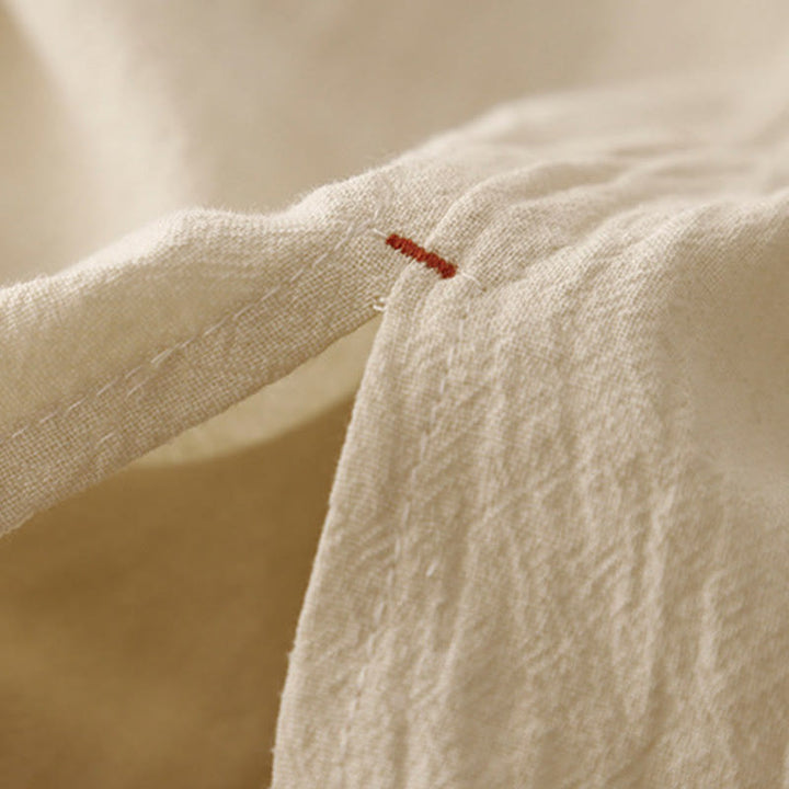 Pantalones de lino y algodón con diseño sencillo e informal de Buddha Stones para mujer, con bolsillos y abertura en la pierna ancha. - image 14