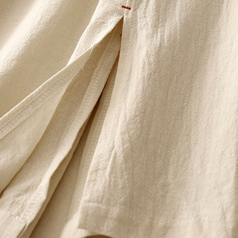 Pantalones de lino y algodón con diseño sencillo e informal de Buddha Stones para mujer, con bolsillos y abertura en la pierna ancha. - image 13