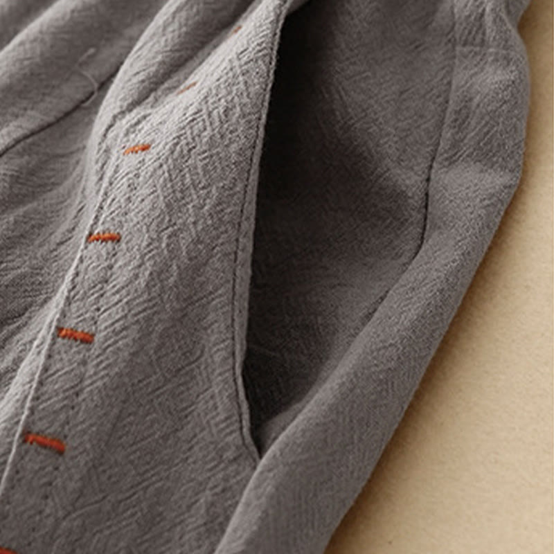 Pantalones de lino y algodón con diseño sencillo e informal de Buddha Stones para mujer, con bolsillos y abertura en la pierna ancha. - image 18