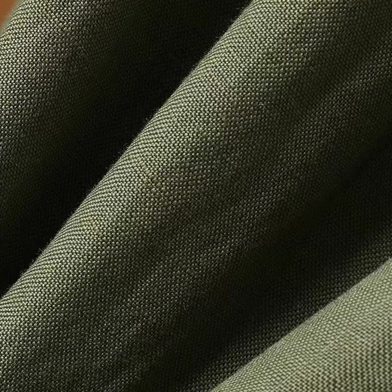 Pantalones anchos de algodón y lino para mujer, de Buddha Stones, informales, de verano, de color puro, de longitud 7-8 - image 5