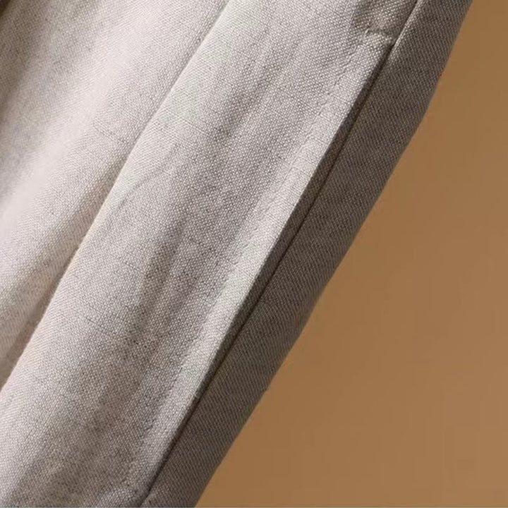 Pantalones anchos de algodón y lino para mujer, de Buddha Stones, informales, de verano, de color puro, de longitud 7-8 - image 22