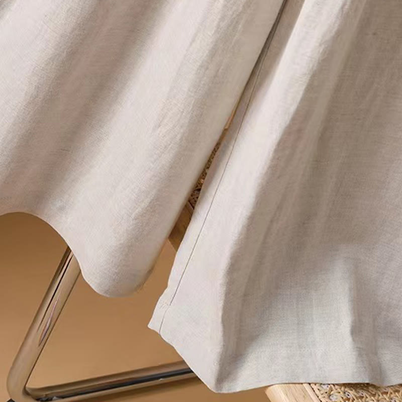 Pantalones anchos de algodón y lino para mujer, de Buddha Stones, informales, de verano, de color puro, de longitud 7-8 - image 23