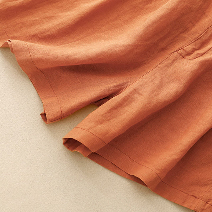 Pantalones cortos de poliéster para mujer con estampado de Buddha Stones, bordado floral, pliegues, cremallera y bolsillos. - image 14