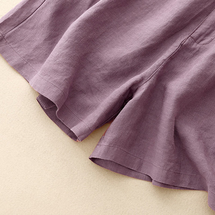 Pantalones cortos de poliéster para mujer con estampado de Buddha Stones, bordado floral, pliegues, cremallera y bolsillos. - image 9