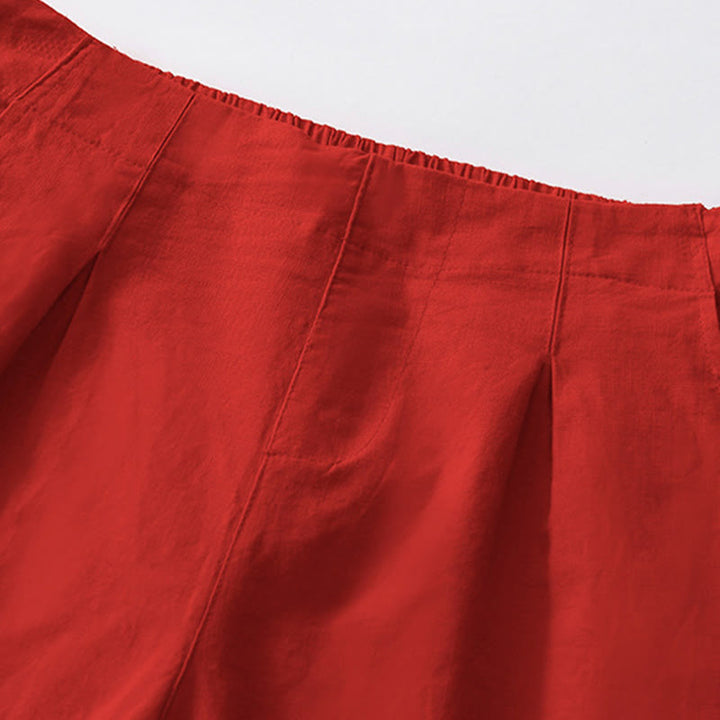 Pantalones cortos informales de verano con estampado de Buddha Stones , de algodón y lino, con bolsillos para mujer