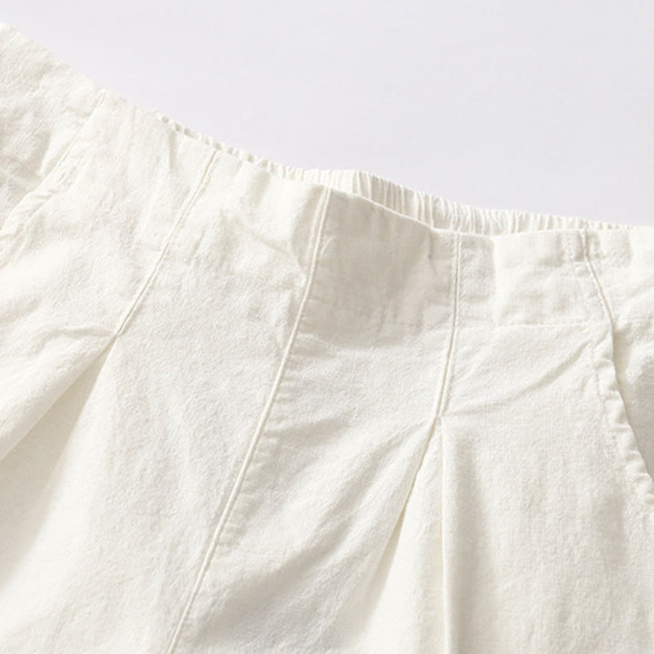 Pantalones cortos informales de verano con estampado de Buddha Stones , de algodón y lino, con bolsillos para mujer