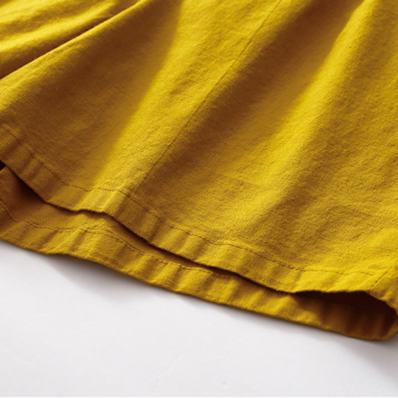 Pantalones cortos informales de verano con estampado de Buddha Stones , de algodón y lino, con bolsillos para mujer