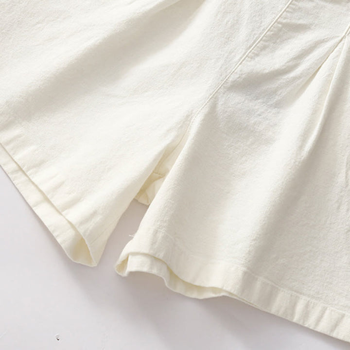 Pantalones cortos informales de verano con estampado de Buddha Stones , de algodón y lino, con bolsillos para mujer