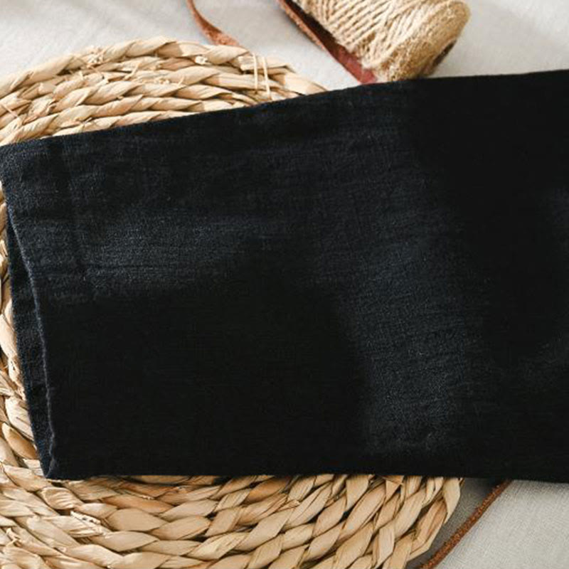 Pantalones casuales de verano Buddha Stones de lino y ramio con cordón y bolsillos para hombre - image 12