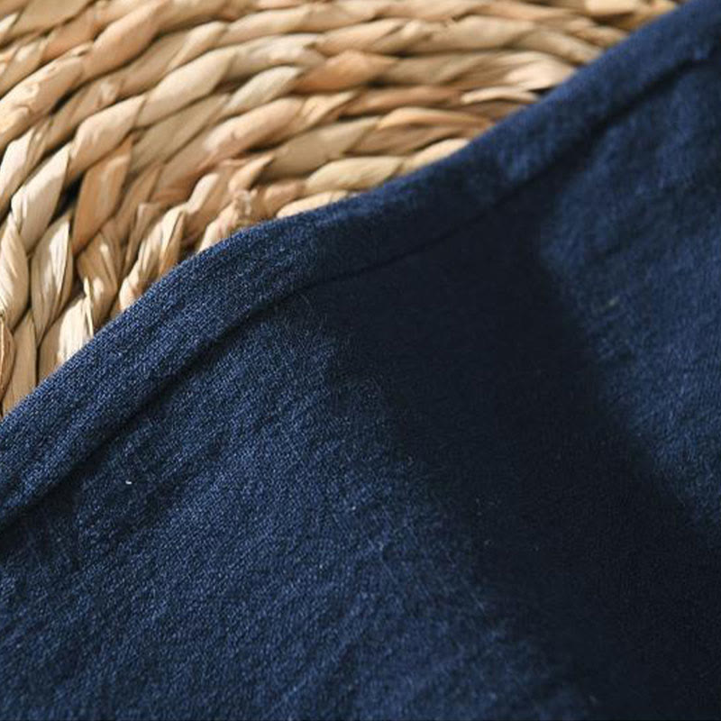 Pantalones casuales de verano Buddha Stones de lino y ramio con cordón y bolsillos para hombre - image 16