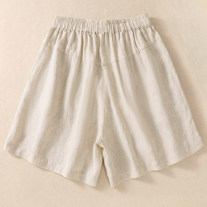 Pantalones cortos de mujer con cordón ajustable, bolsillos y estampado floral informal de Buddha Stones. - image 10