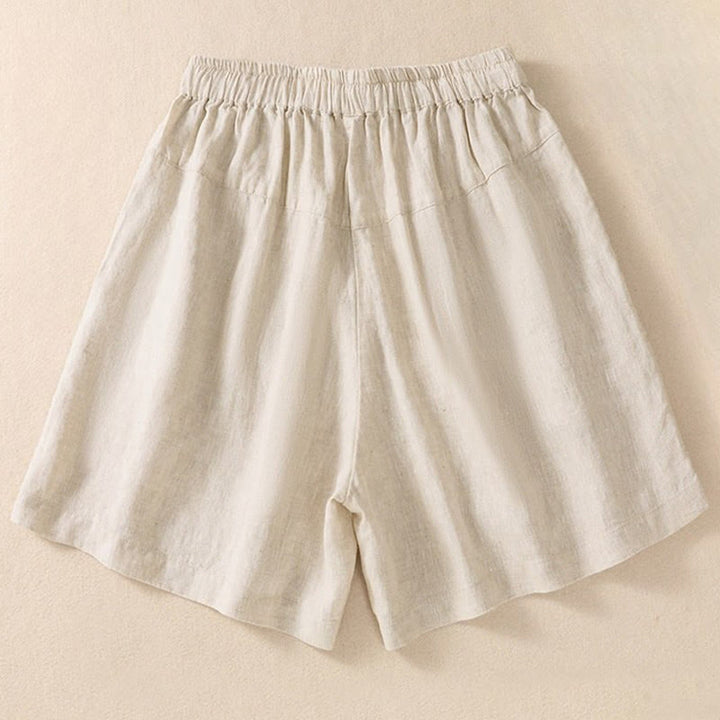Pantalones cortos de mujer con cordón ajustable, bolsillos y estampado floral informal de Buddha Stones. - image 10