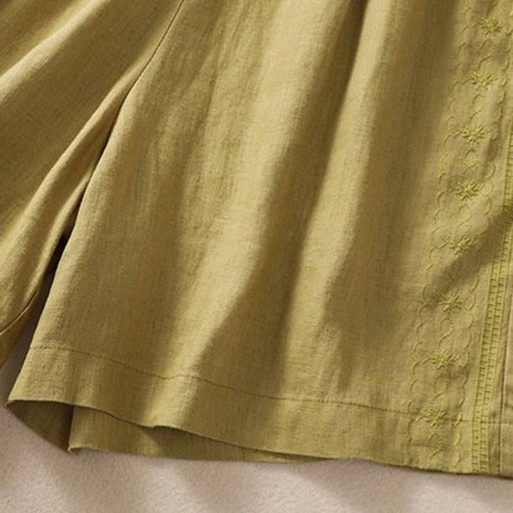 Pantalones cortos de mujer con cordón ajustable, bolsillos y estampado floral informal de Buddha Stones. - image 19