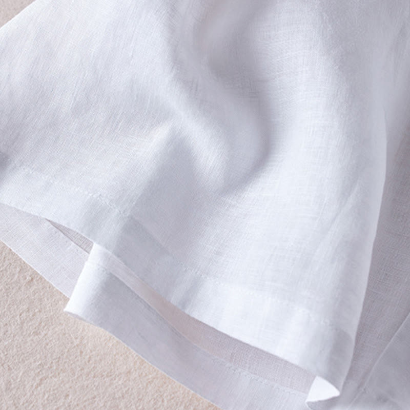 Pantalones cortos de lino y algodón con diseño arrugado sencillo de verano para mujer con bolsillos y Buddha Stones - image 19