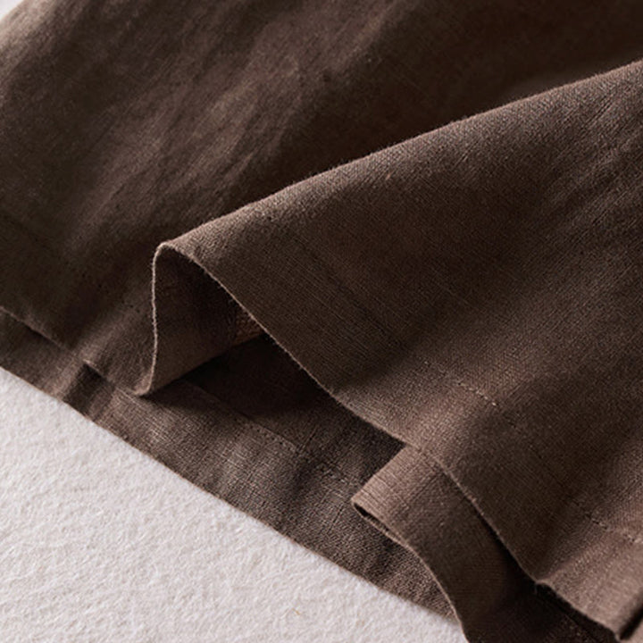 Pantalones cortos de lino y algodón con diseño arrugado sencillo de verano para mujer con bolsillos y Buddha Stones - image 27