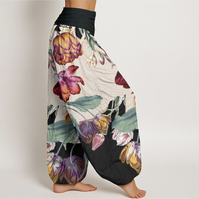 Pantalones harén con cintura elástica para mujer con diseño de Buddha Stones - image 3