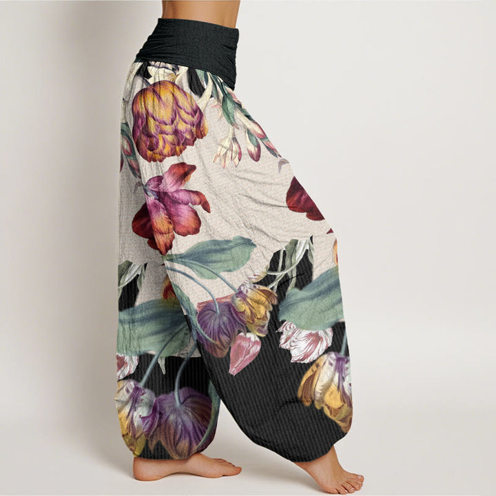 Pantalones harén con cintura elástica para mujer con diseño de Buddha Stones - image 3