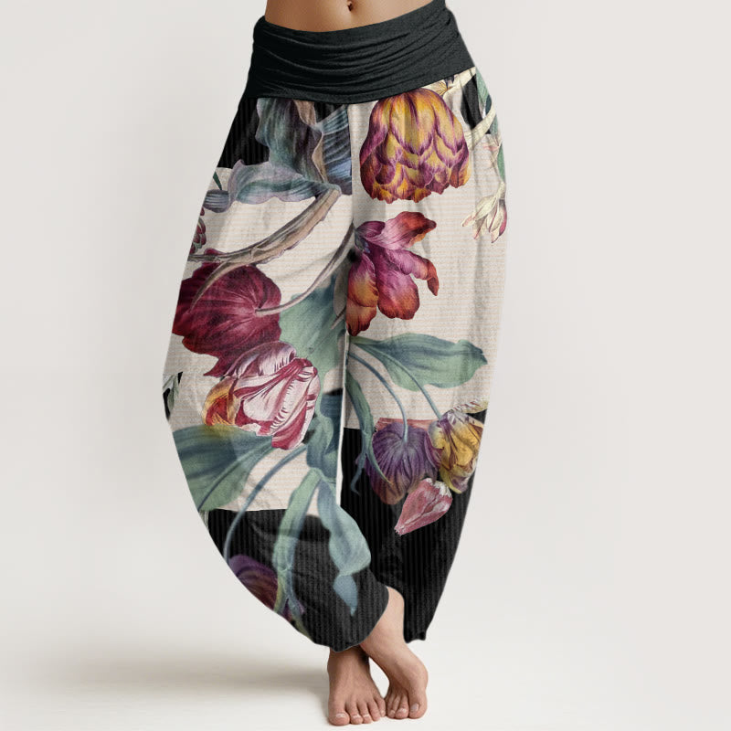 Pantalones harén con cintura elástica para mujer con diseño de Buddha Stones - Negro - US22，UK/AU26，EU54 (6XL) - image 1