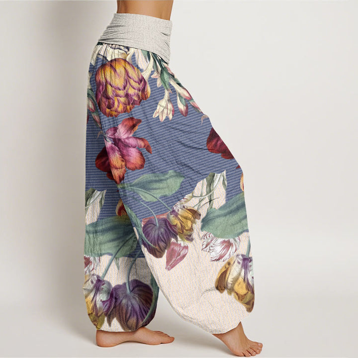Pantalones harén con cintura elástica para mujer con diseño de Buddha Stones - image 7