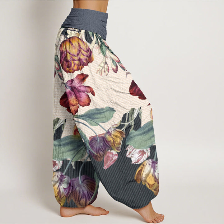 Pantalones harén con cintura elástica para mujer con diseño de Buddha Stones - image 10