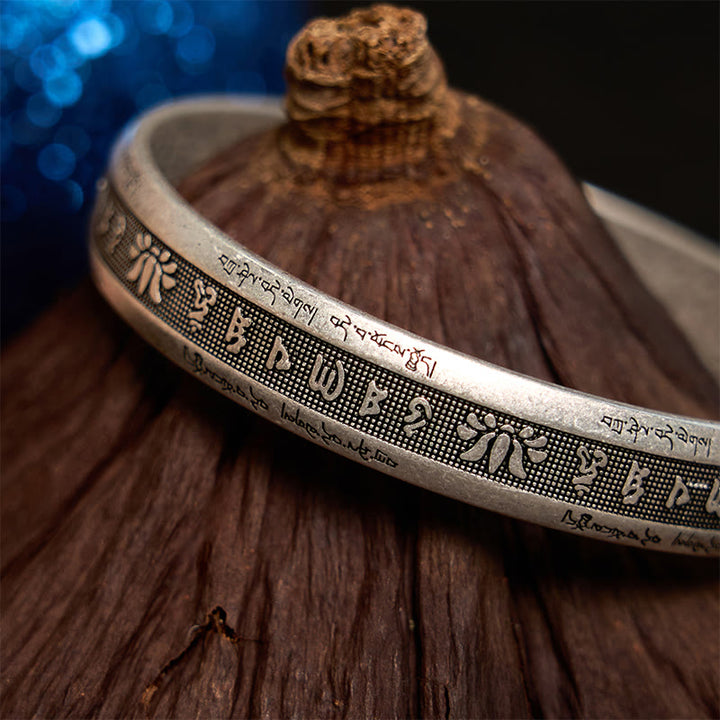 Brazalete con Buddha Stones Om Mani Padme Hum, corazón, Sutra, Mantra, loto, paz, meditación