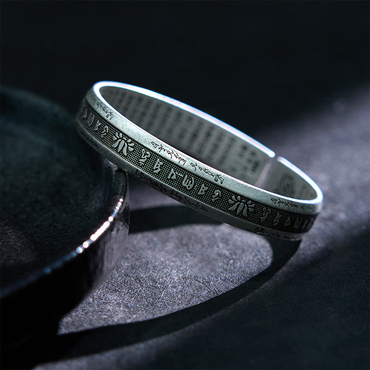 Brazalete con Buddha Stones Om Mani Padme Hum, corazón, Sutra, Mantra, loto, paz, meditación