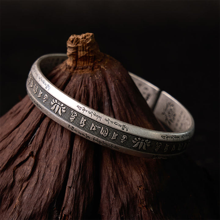 Brazalete con Buddha Stones Om Mani Padme Hum, corazón, Sutra, Mantra, loto, paz, meditación