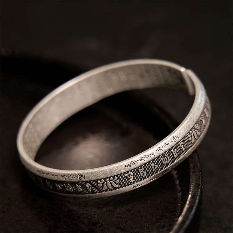 Brazalete con Buddha Stones Om Mani Padme Hum, corazón, Sutra, Mantra, loto, paz, meditación
