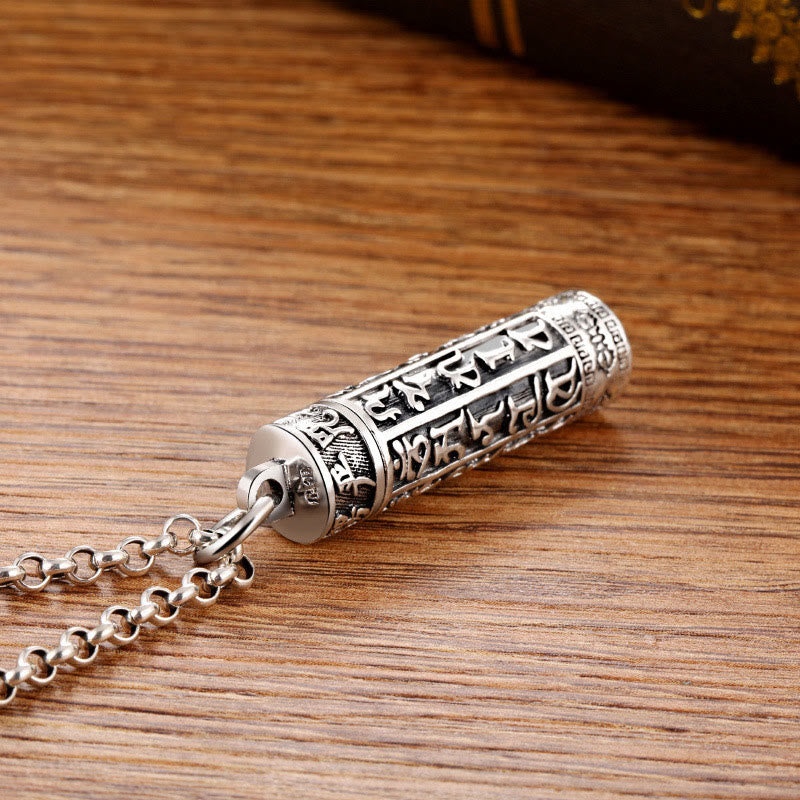 Collar con colgante de paz con diseño de vajra y mantra Shurangama de plata bañada en cobre con Buddha Stones tibetanas Om Mani Padme Hum - image 2
