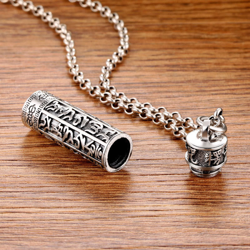 Collar con colgante de paz con diseño de vajra y mantra Shurangama de plata bañada en cobre con Buddha Stones tibetanas Om Mani Padme Hum - image 3