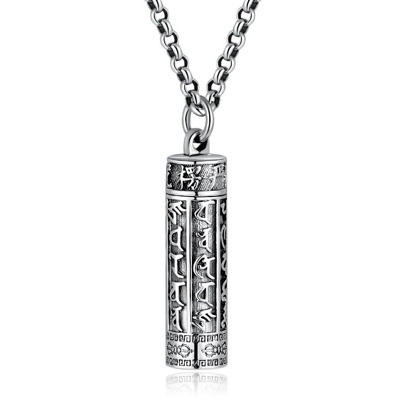 Collar con colgante de paz con diseño de vajra y mantra Shurangama de plata bañada en cobre con Buddha Stones tibetanas Om Mani Padme Hum - image 5