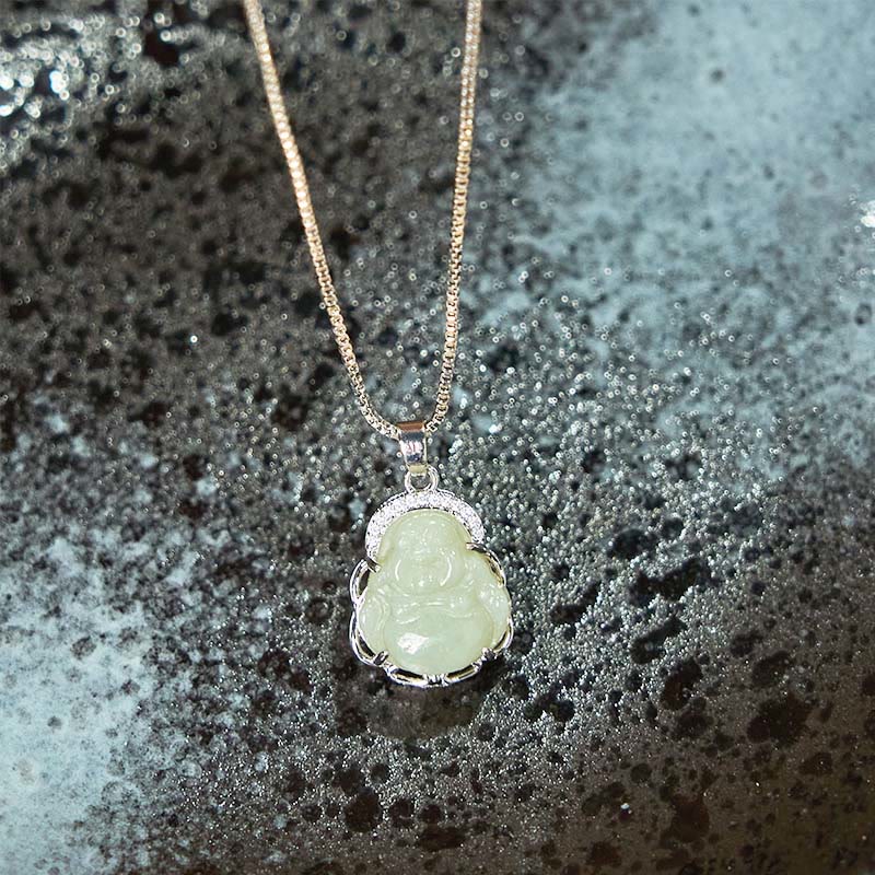 Buddha Stones sonriente de jade hetiano natural con piedras de Buda - image 5