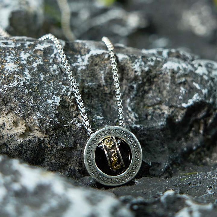 Collar con colgante giratorio de riqueza y hebilla de paz con doble anillo de Buddha Stones PiXiu - image 10