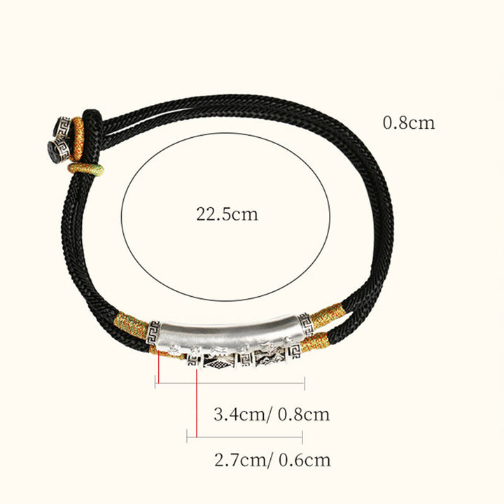 Pulsera tejida a mano con nudo de dragón y Buddha Stones en plata de ley con Om Mani Padme Hum - image 4