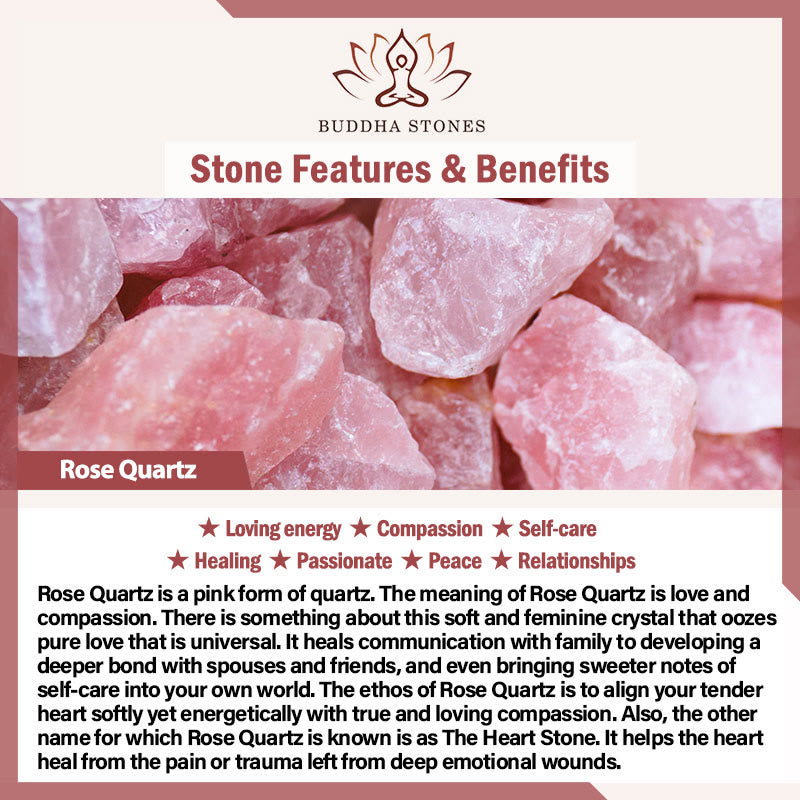 Pulsera de equilibrio positivo con forma de corazón de piedra natural de Buddha Stones, amazonita, amatista, lazurita y cuarzo rosa.