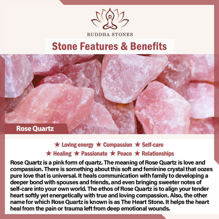 Pulsera de equilibrio positivo con forma de corazón de piedra natural de Buddha Stones, amazonita, amatista, lazurita y cuarzo rosa.