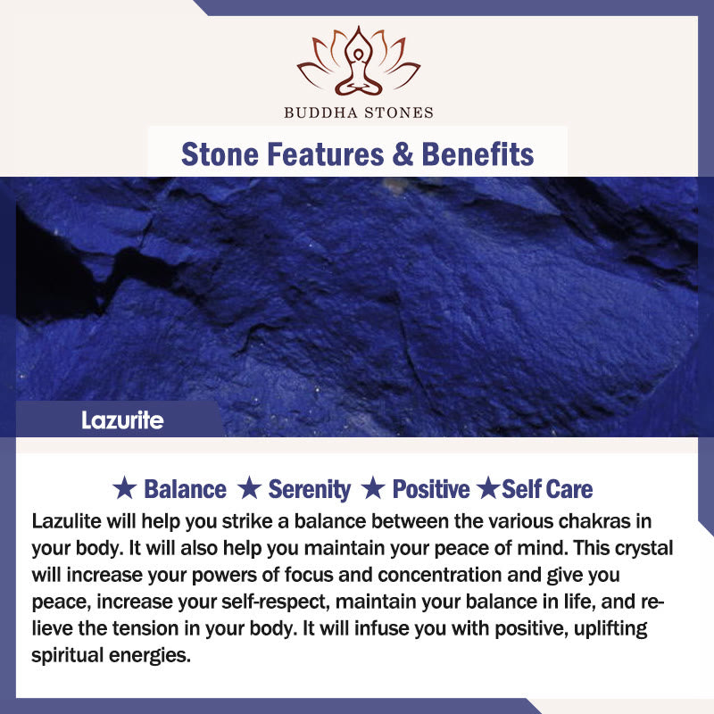 Pulsera de equilibrio positivo con forma de corazón de piedra natural de Buddha Stones, amazonita, amatista, lazurita y cuarzo rosa.