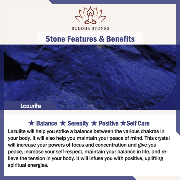Pulsera de equilibrio positivo con forma de corazón de piedra natural de Buddha Stones, amazonita, amatista, lazurita y cuarzo rosa.
