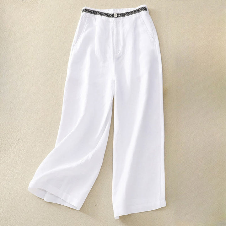 Pantalones cortos de mujer Buddha Stones, color liso, largo 7-8, pierna ancha, con bolsillos y cremallera. - Blanco - US8-10，UK/AU12-14，EU40-42 (2XL) - image 15