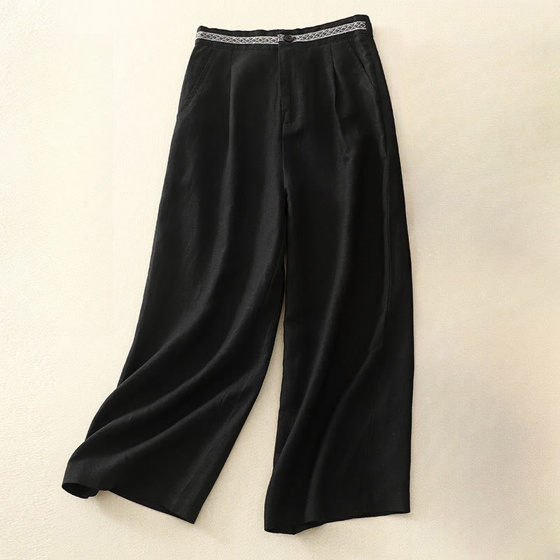 Pantalones cortos de mujer Buddha Stones, color liso, largo 7-8, pierna ancha, con bolsillos y cremallera. - Negro - US8-10，UK/AU12-14，EU40-42 (2XL) - image 19